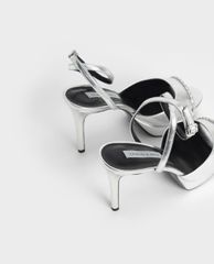 CHARLES & KEITH - Giày cao gót hở mũi Gem Embellished