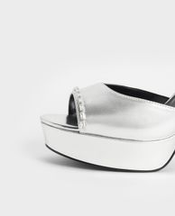 CHARLES & KEITH - Giày cao gót hở mũi Gem Embellished