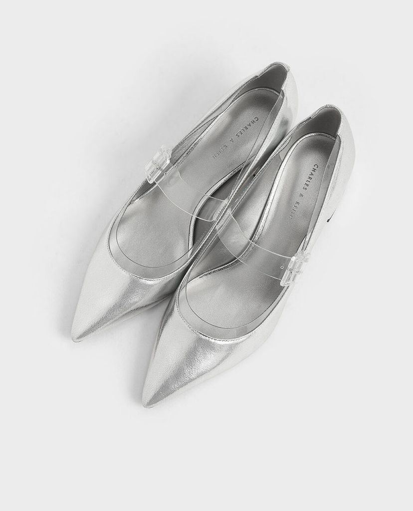 CHARLES & KEITH - Giày cao gót mũi nhọn Clear Mary Jane
