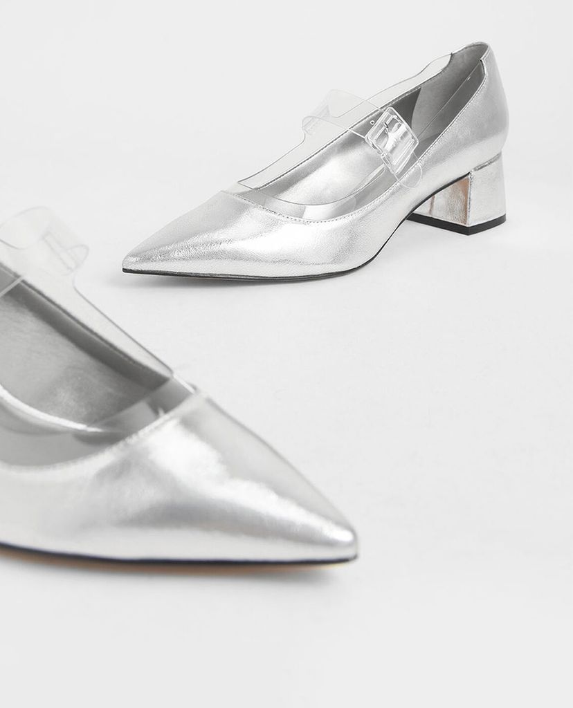 CHARLES & KEITH - Giày cao gót mũi nhọn Clear Mary Jane