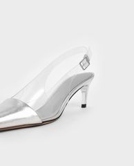 CHARLES & KEITH - Giày cao gót mũi nhọn See Through Effect Metallic