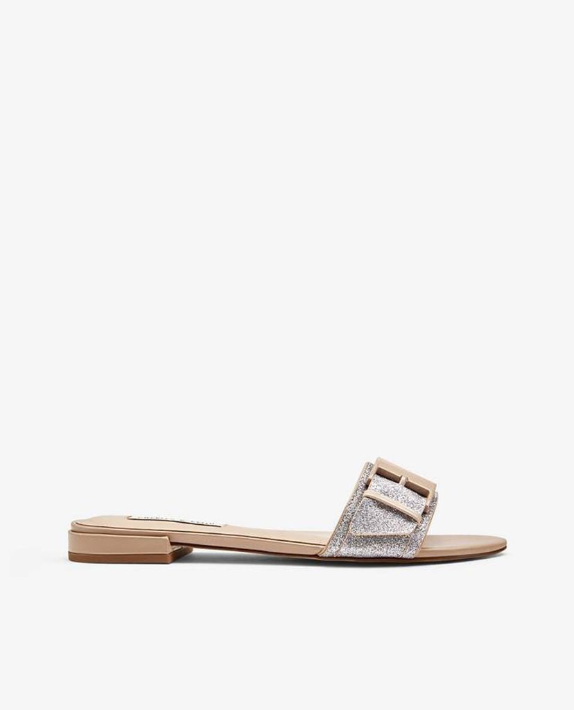 CHARLES & KEITH - Dép nữ quai ngang khóa vuông thời trang