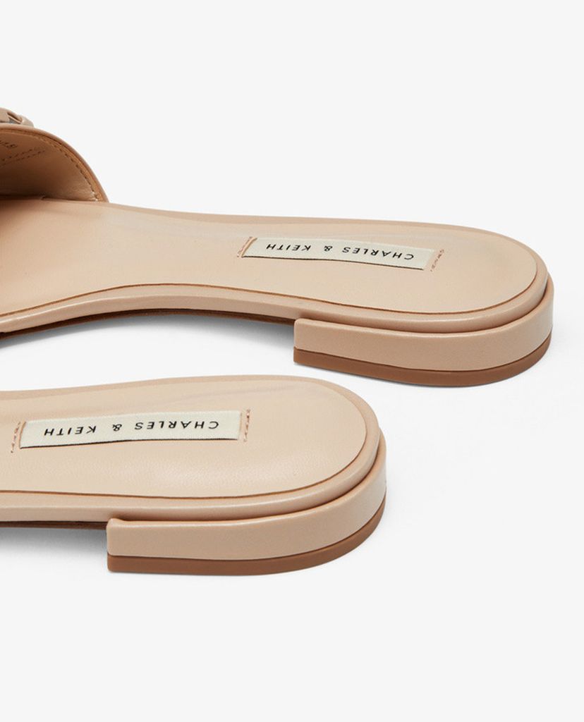 CHARLES & KEITH - Dép nữ quai ngang khóa vuông thời trang