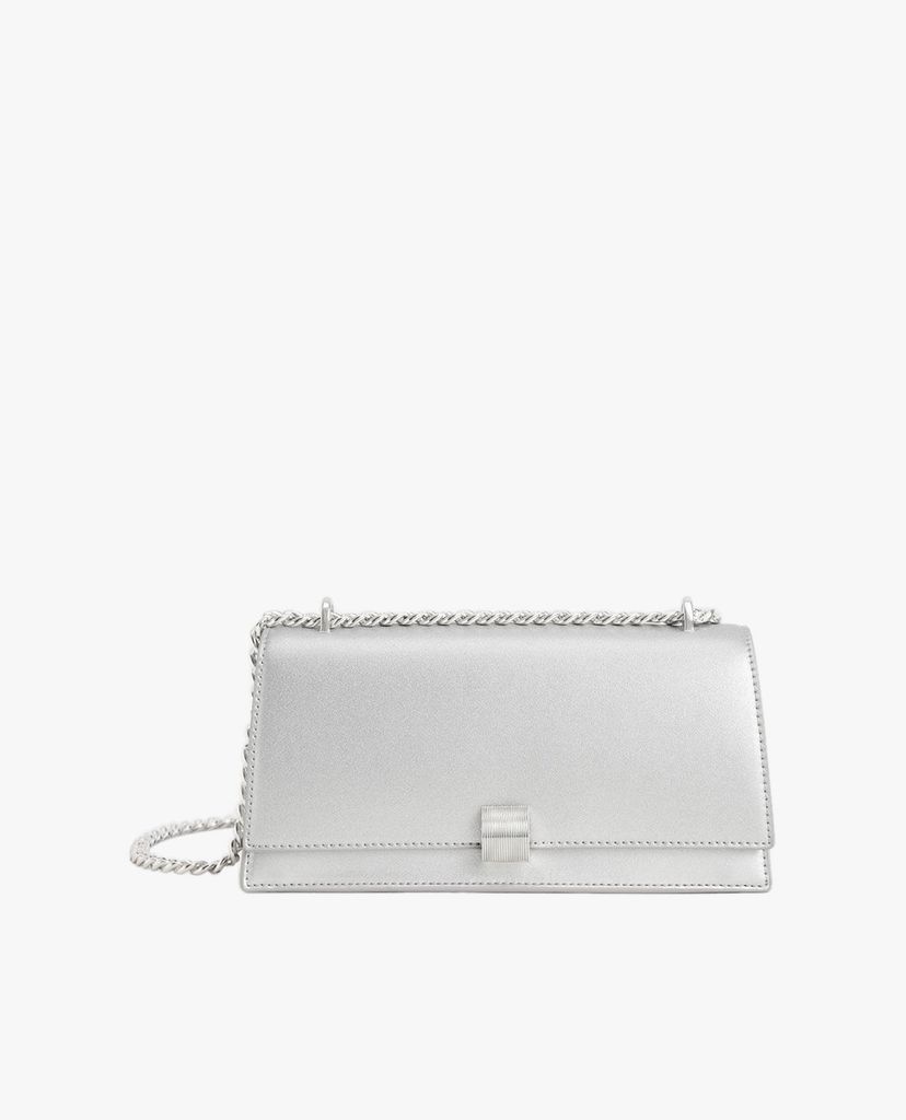 CHARLES & KEITH - Túi đeo vai nữ phom chữ nhật Chain Strap Trapeze