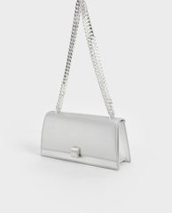CHARLES & KEITH - Túi đeo vai nữ phom chữ nhật Chain Strap Trapeze