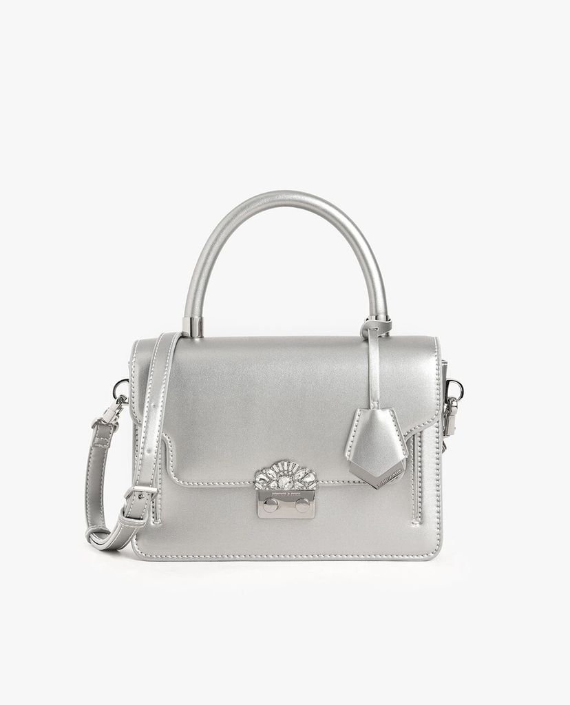 CHARLES & KEITH - Túi xách tay nữ chữ nhật Metal Buckle