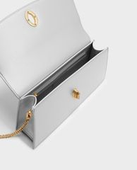CHARLES & KEITH - Ví cầm tay nữ chữ nhật Front Flap Turn Lock