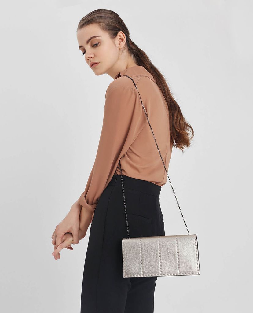 CHARLES & KEITH - Ví cầm tay Gem Encrusted