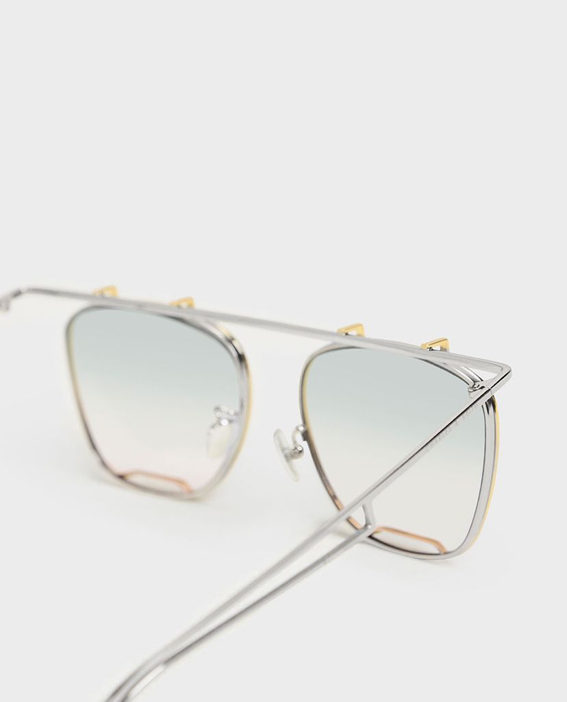 CHARLES & KEITH - Kính mát nữ gọng vuông Metal Frame