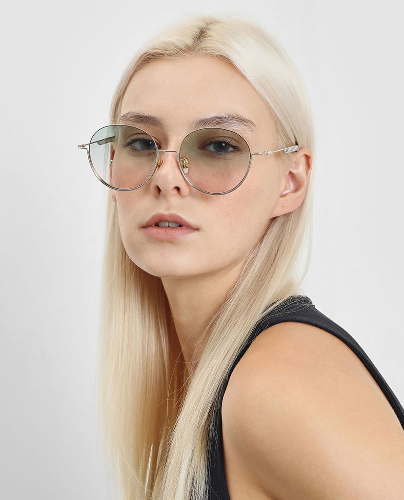 CHARLES & KEITH - Kính mát nữ tròn Half Frame Round