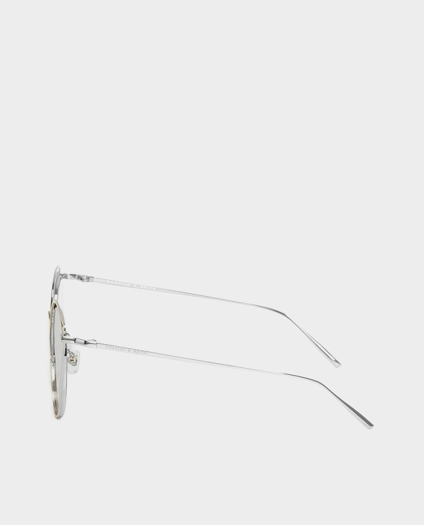 CHARLES & KEITH - Kính mát nữ gọng tròn Double Frame Wingtip