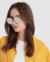 CHARLES & KEITH - Kính mát nữ gọng tròn thời trang Round Framed