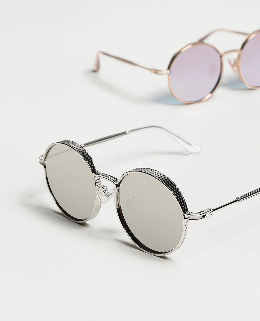 CHARLES & KEITH - Kính mát nữ gọng tròn thời trang Round Framed