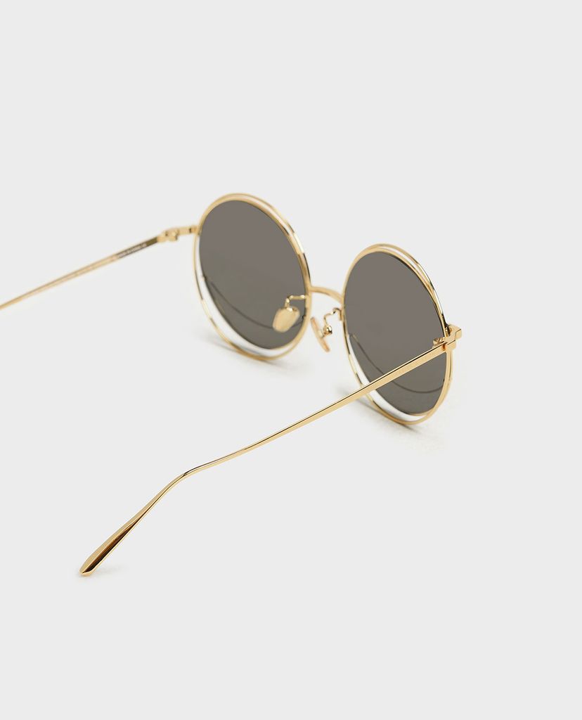 CHARLES & KEITH - Kính mát nữ gọng tròn Circle Frame
