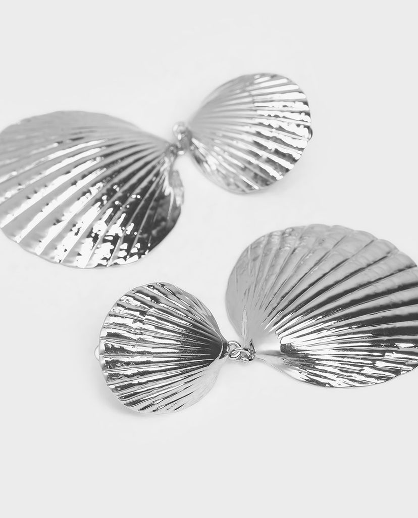 CHARLES & KEITH - Khuyên tai nữ Round Seashell Drop Clip On