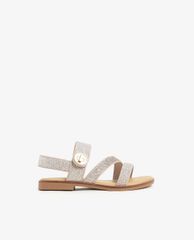 CHARLES & KEITH - Giày sandals trẻ em quai ngang Metallic Buckle
