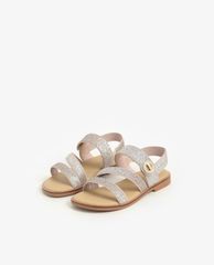 CHARLES & KEITH - Giày sandals trẻ em quai ngang Metallic Buckle