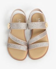 CHARLES & KEITH - Giày sandals trẻ em quai ngang Metallic Buckle