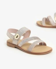 CHARLES & KEITH - Giày sandals trẻ em quai ngang Metallic Buckle