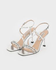 CHARLES & KEITH - Giày cao gót quai ngang Wedding Collection Satin Gem
