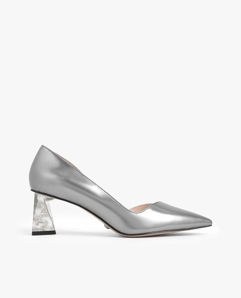 CHARLES & KEITH - Giày cao gót mũi nhọn Chrome