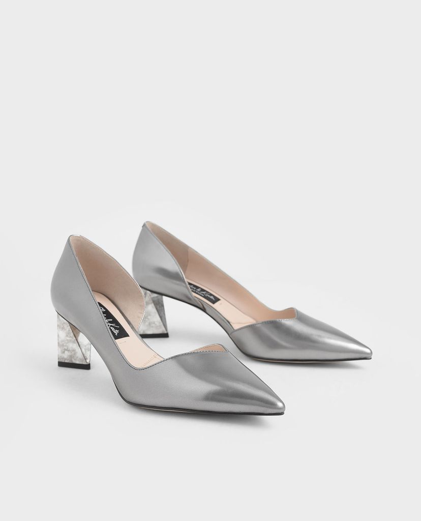 CHARLES & KEITH - Giày cao gót mũi nhọn Chrome