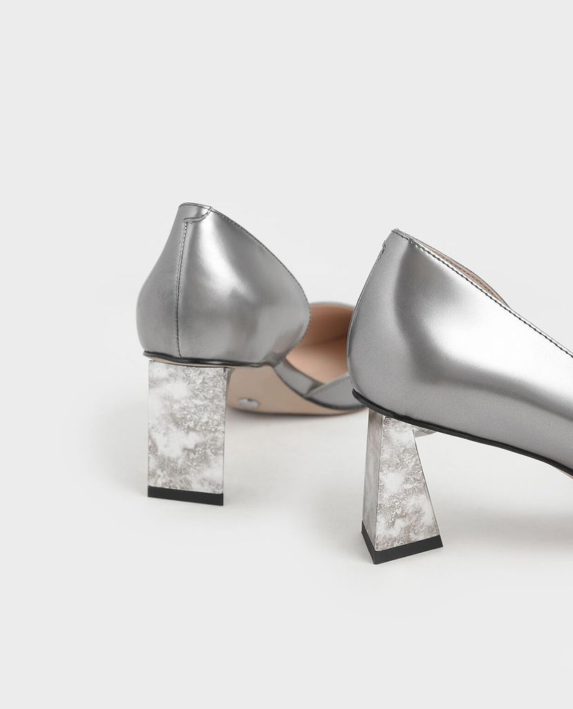 CHARLES & KEITH - Giày cao gót mũi nhọn Chrome