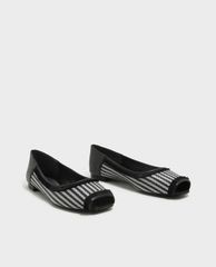 CHARLES & KEITH - Giày búp bê nữ hở mũi Leather Peep