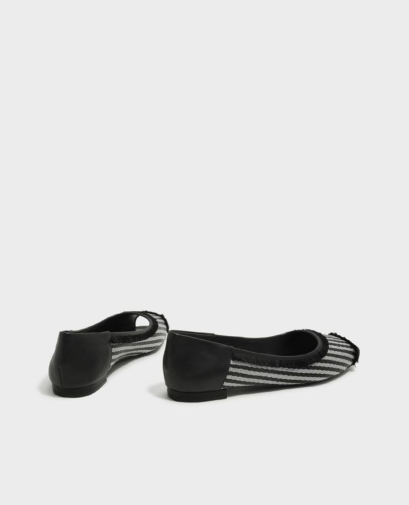 CHARLES & KEITH - Giày búp bê nữ hở mũi Leather Peep