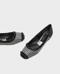CHARLES & KEITH - Giày búp bê nữ hở mũi Leather Peep
