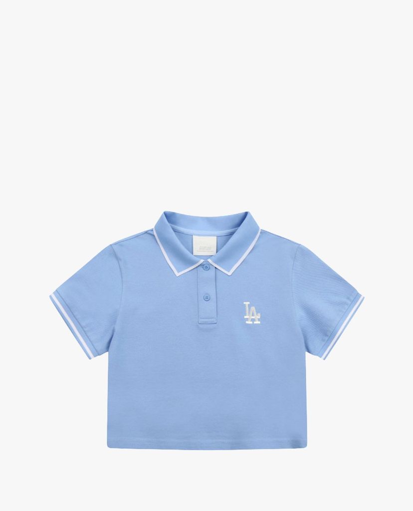 MLB - Áo thun nữ croptop cổ bẻ Basic Crop Pique