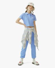 MLB - Áo thun nữ croptop cổ bẻ Basic Crop Pique