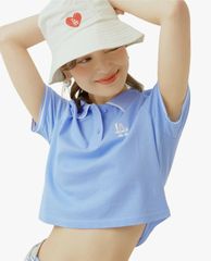 MLB - Áo thun nữ croptop cổ bẻ Basic Crop Pique