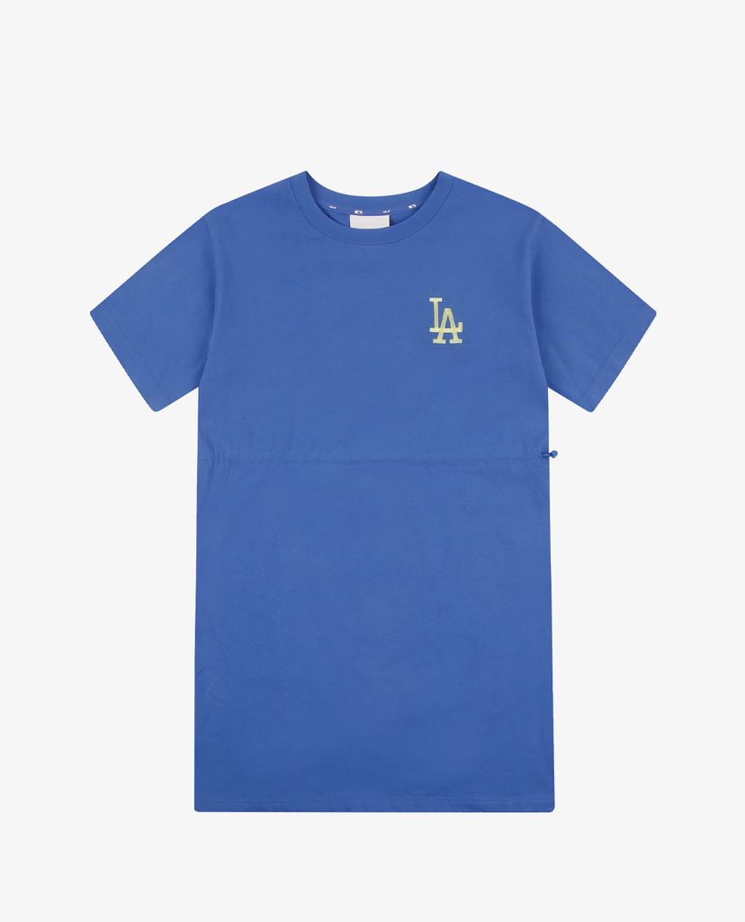 MLB - Đầm mini cổ tròn ngắn tay phom suông Logo Basic Waist String