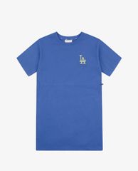 MLB - Đầm mini cổ tròn ngắn tay phom suông Logo Basic Waist String