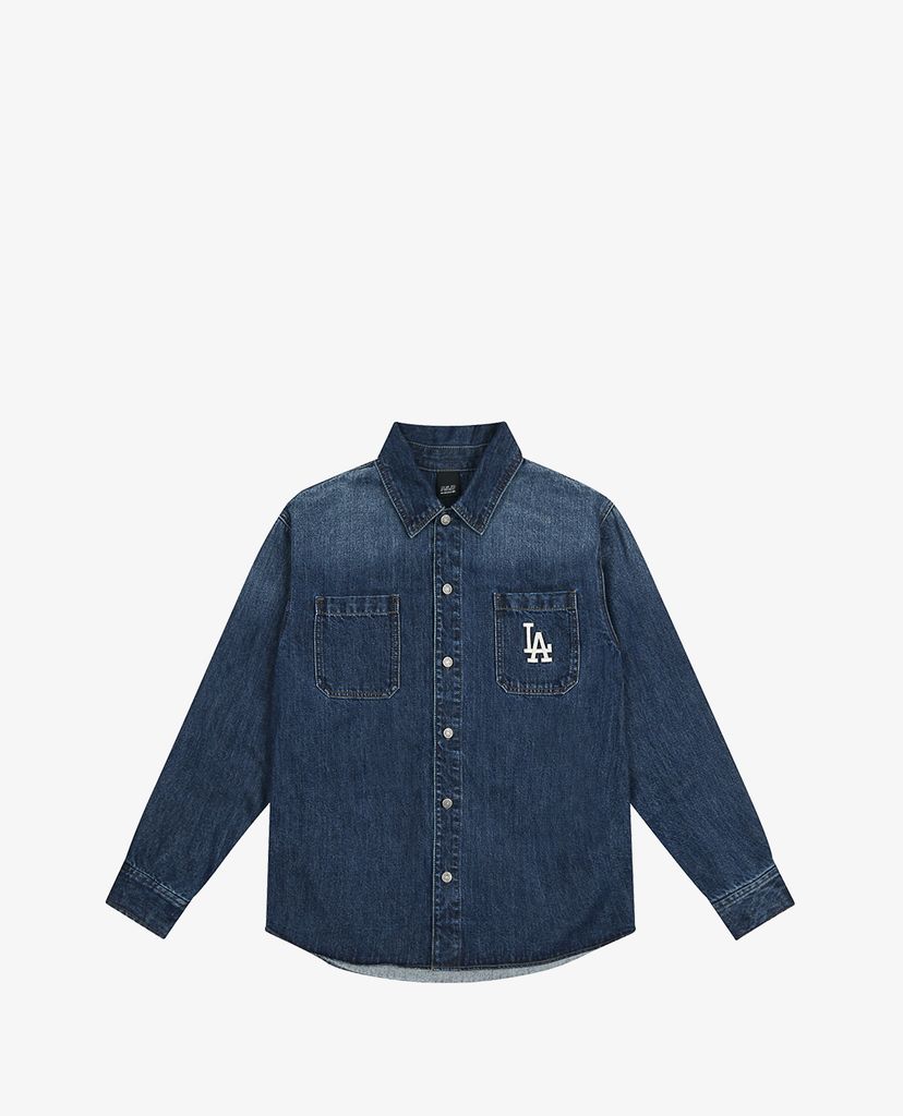 MLB - Áo sơ mi denim tay dài Big Logo