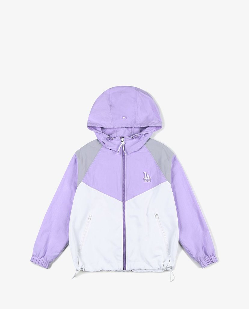 MLB - Áo khoác kiểu tay dài phối mũ trùm Basic Color Block
