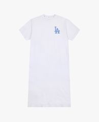 MLB - Đầm midi nữ ngắn tay cổ tròn Logo Basic