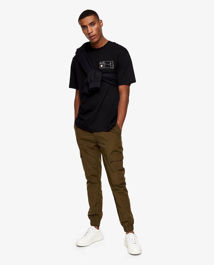 TOPMAN - Quần jogger nam túi hộp Khaki Skinny Cargo