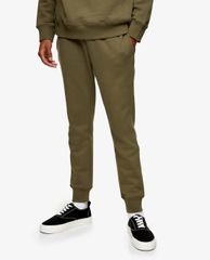 TOPMAN - Quần jogger nam lưng thun Khaki Classic