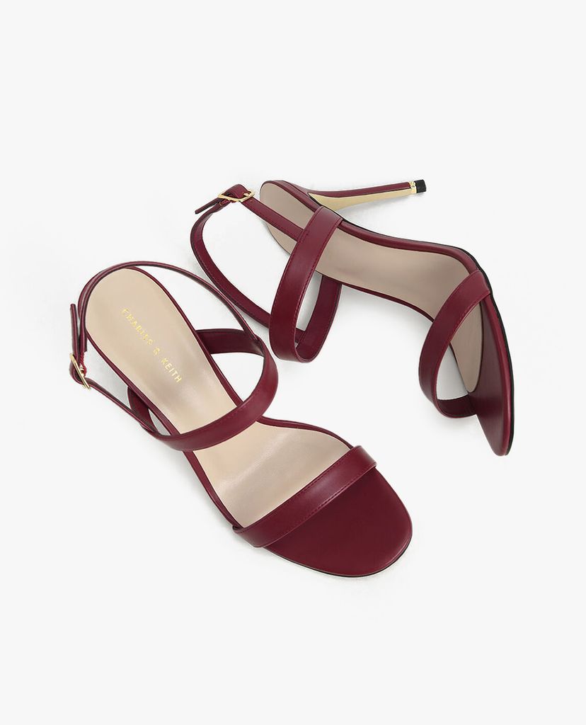 CHARLES & KEITH - Giày cao gót quai ngang Textured Ankle Strap