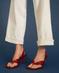 CHARLES & KEITH - Giày sandal cao gót Patent Slingback Thong