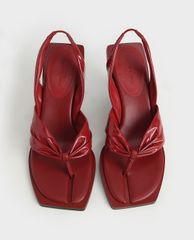 CHARLES & KEITH - Giày sandal cao gót Patent Slingback Thong