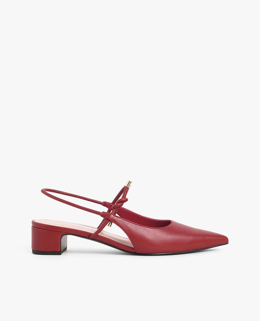 CHARLES & KEITH - Giày cao gót mũi nhọn Front Tie Slingback