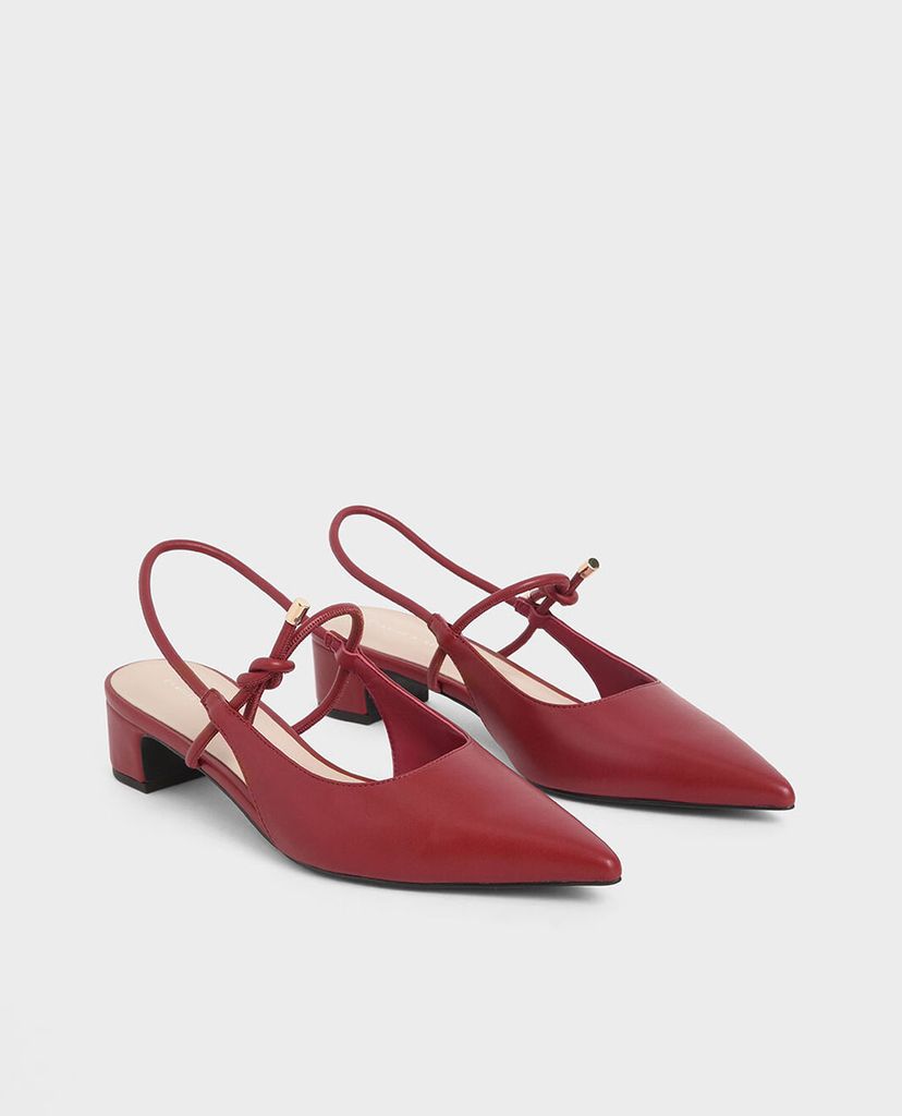 CHARLES & KEITH - Giày cao gót mũi nhọn Front Tie Slingback