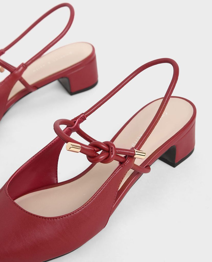 CHARLES & KEITH - Giày cao gót mũi nhọn Front Tie Slingback