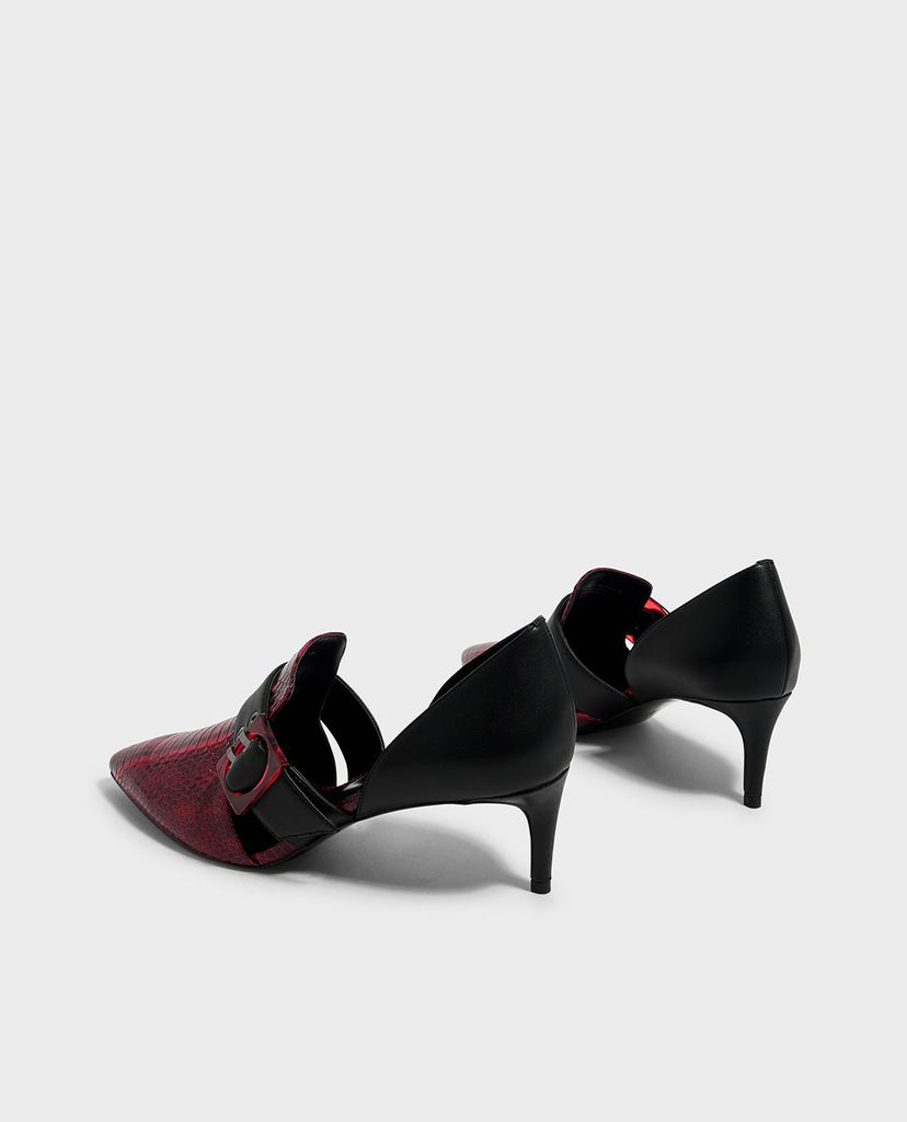 CHARLES & KEITH - Giày cao gót mũi nhọn Oversized Buckle