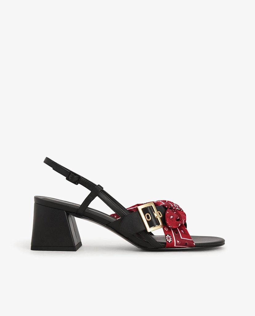 CHARLES & KEITH - Giày sandal cao gót Tie Slingbacks