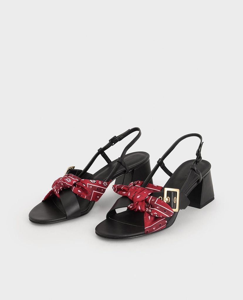 CHARLES & KEITH - Giày sandal cao gót Tie Slingbacks