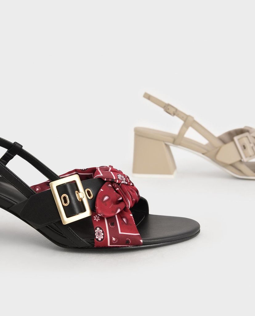 CHARLES & KEITH - Giày sandal cao gót Tie Slingbacks